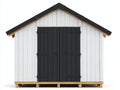Gartenhäuser Gerätehaus aus Holz 250 x 180 x 220 cm - Weiß Anthrazit und Braun - Breite Doppeltür und Satteldach