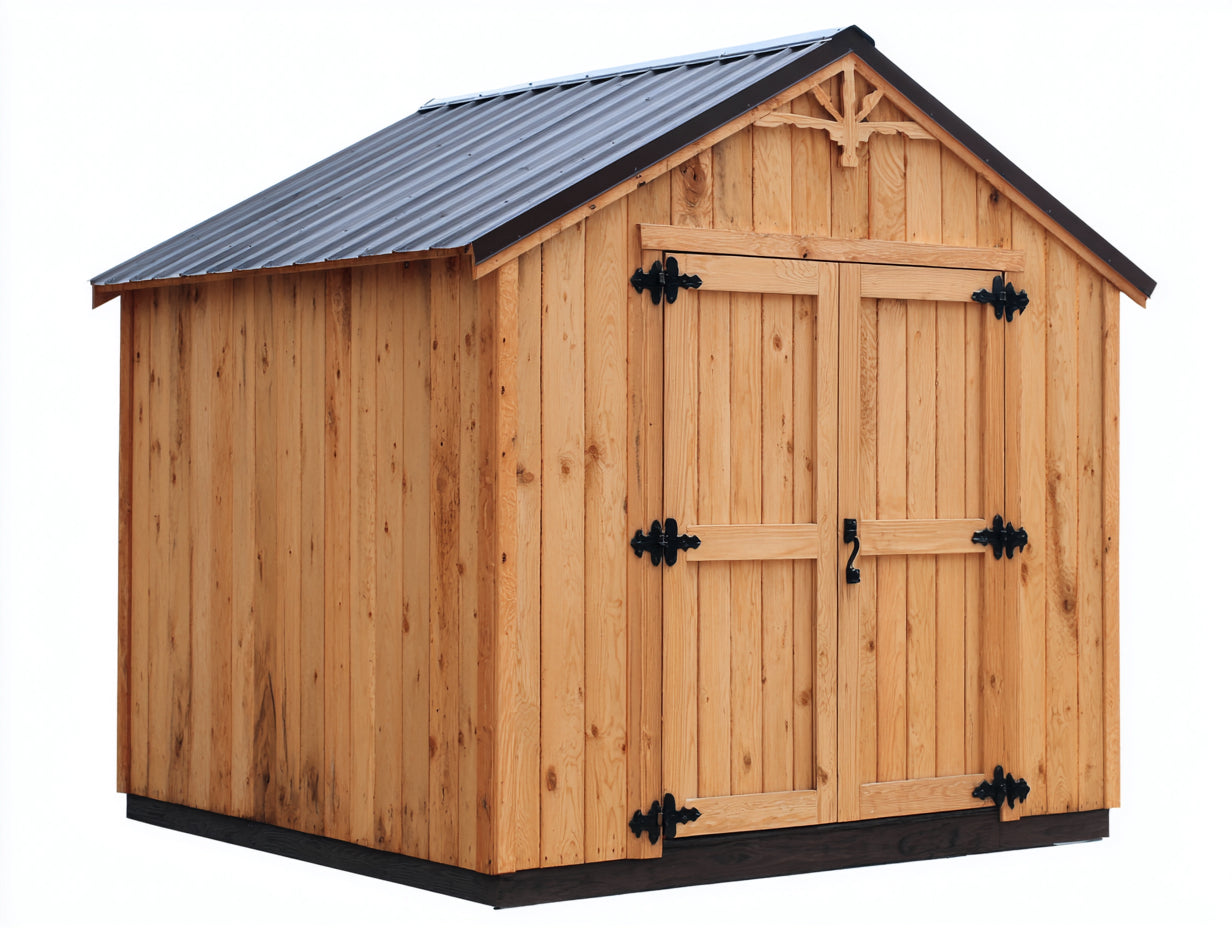 Gartenhäuser Holz Gartenhaus 300x250x220 cm Naturholz Schwarz Klassisches Design