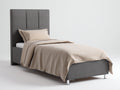 Einzelbett Polsterbett Stoffbezug 215x105x100 cm - Grau - Modernes Design für Schlafzimmer