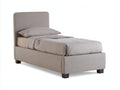 Einzelbett Polsterbett Stoffbezug 200x100x110 cm - Beige - Modernes Design