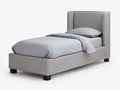 Einzelbett Polsterbett Stoffbezug 200x100x110 cm Grau Modernes Design