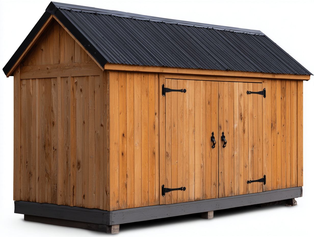 Gartenhäuser 300x250x220 cm Holz Naturholz - Geräumiges Gartenhaus mit Doppeltür und Satteldach