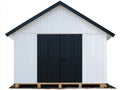 Gartenhäuser aus Holz 280 x 240 x 250 cm - Weiß und Schwarz - Gerätehaus mit Doppeltür