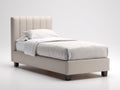 Einzelbett gepolstert Stoffbezug 200x90x120 cm Beige Modernes Design