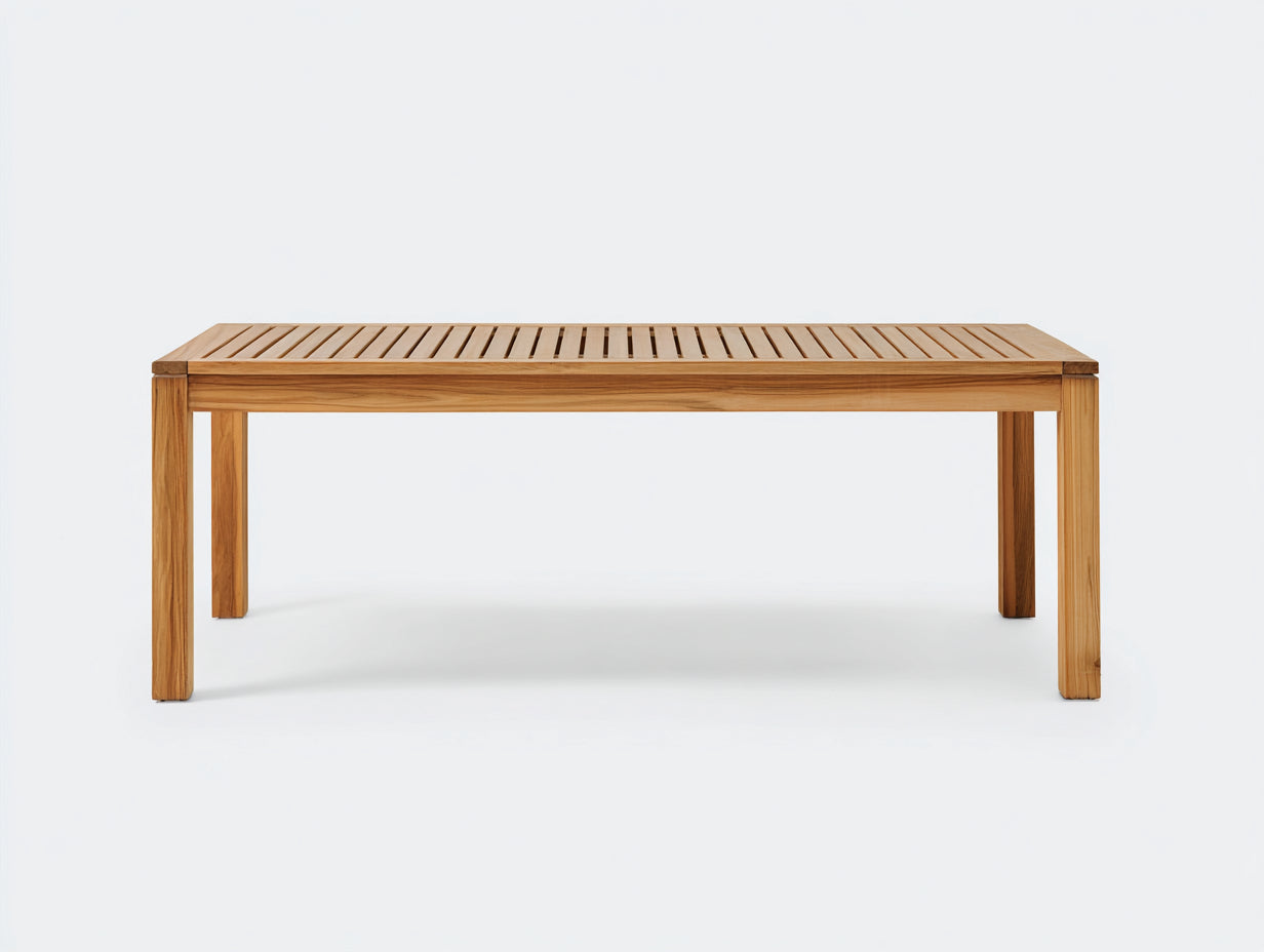 Gartentisch aus Teakholz 200x90x75 cm - Naturfarben - Modernes Design für Garten und Terrasse