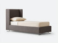 Einzelbett Polsterbett Stoffbezug 200x100x110 cm Grau Modernes Design