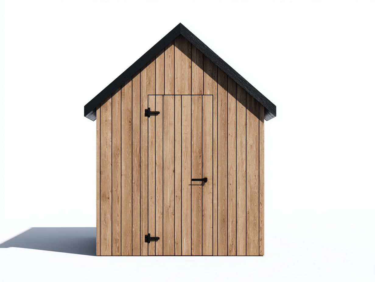 Gartenhäuser 250x200x220 cm Holz Naturholz Schwarz - Kompaktes Gartenhaus mit Einzeltür und Satteldach
