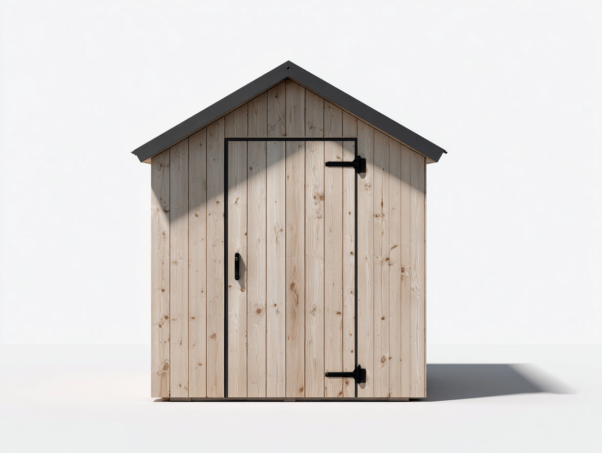 Gartenhäuser 250x200x220 cm Holz Naturholz Schwarz - Modernes Gartenhaus mit Einzeltür und Satteldach