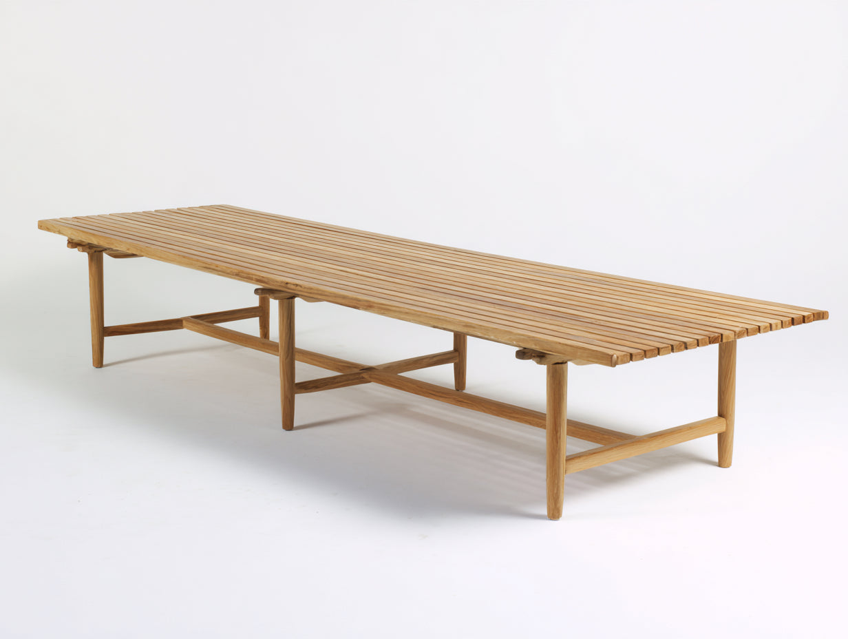 Gartentisch aus Massivholz 300 x 100 x 75 cm - Naturholzfarben - Langer Esstisch für Garten und Terrasse